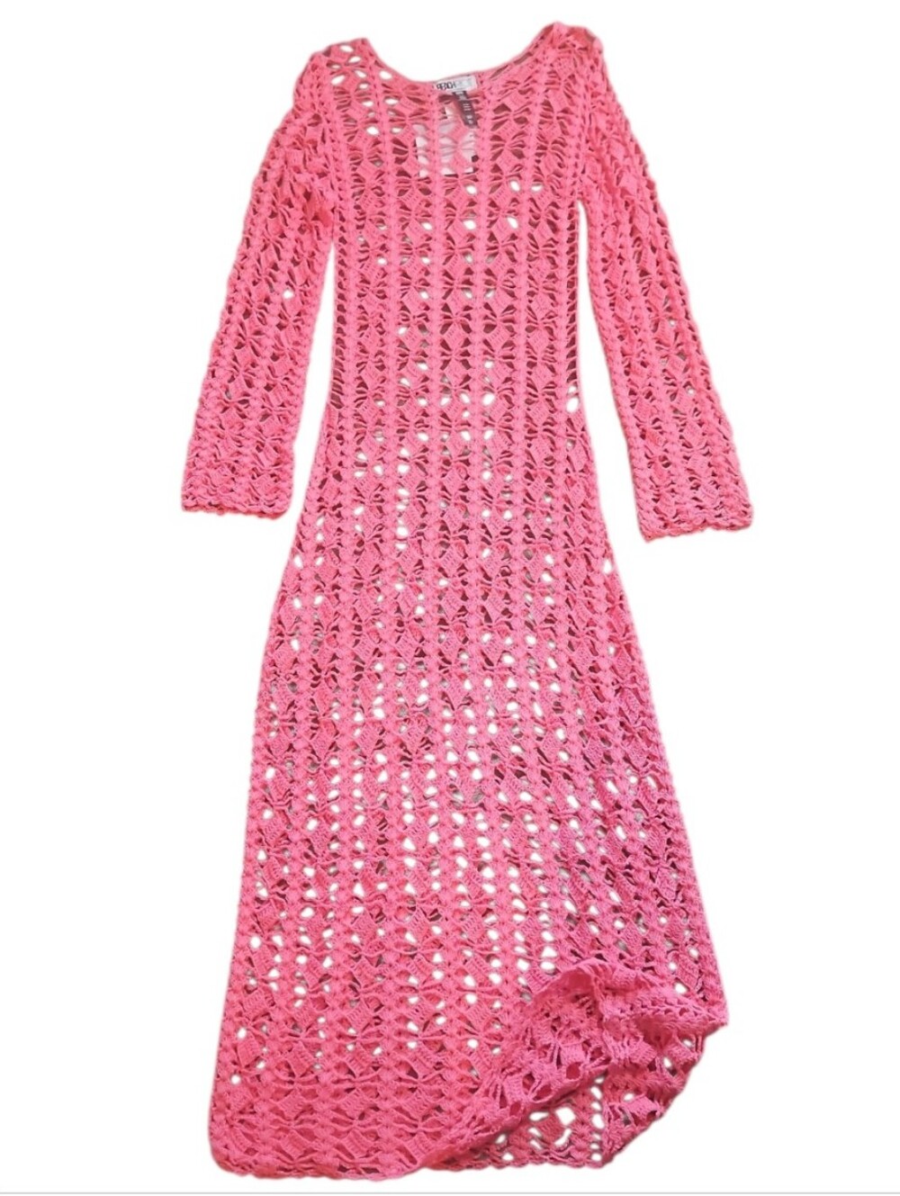 Beach Riot Ariana Crochet Maxi Dress Hot Coral L NWT Cover Up Knit - Picture 11 of 15